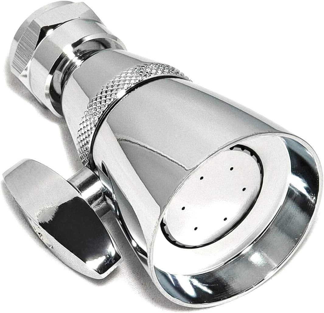 Polished Chrome Solid Brass Round Wall Mounted Shower Head