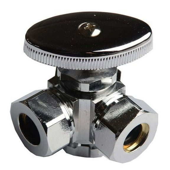 Avalon Three Way Angle Stop 1/2FIP x 1/2-7/16S.J. x 1/2-7/16S.J. Valve