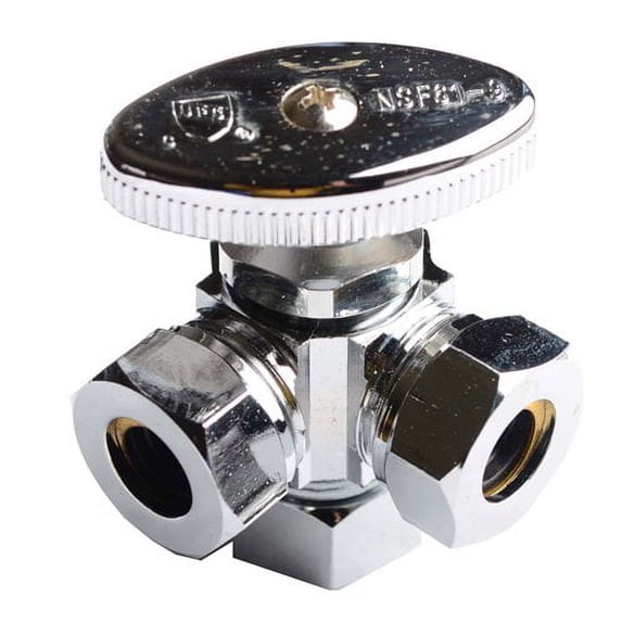 Avalon Three Way Angle Stop 5/8Comp x 1/2-7/16S.J. x 1/2-7/16S.J. Valve
