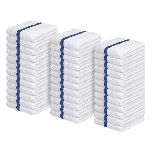 Avalon Towels Kitchen Bar Mop Towels (16x19, Value Pack of 36) - 100% Cotton Bar Cleaning Rag Towels - Bulk Towels for Cleaning Kitchen, Bars and Multipurpose (Blue)