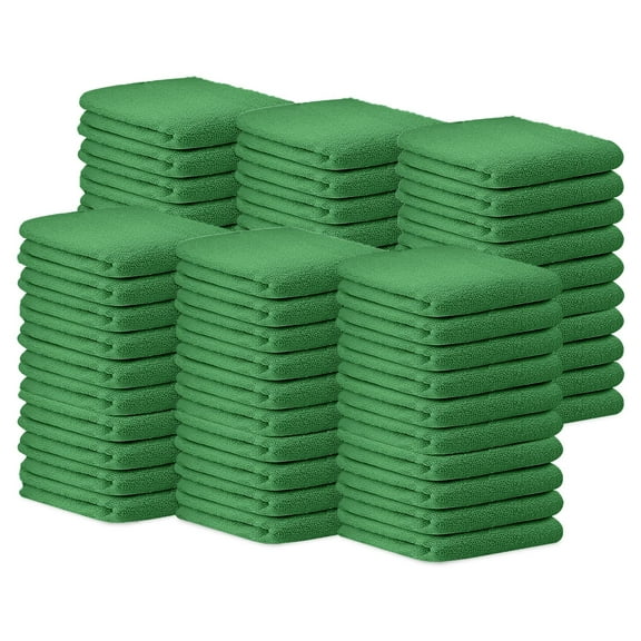 Avalon Towels Terry Bar Mop Towels (Value Pack of 60) Size 14"x17" – Absorbent and Durable, Multipurpose Towels, Cotton Cleaning Rags, Kitchen Towels, Restaurant Towels, Reusable Shop Rags (Green)