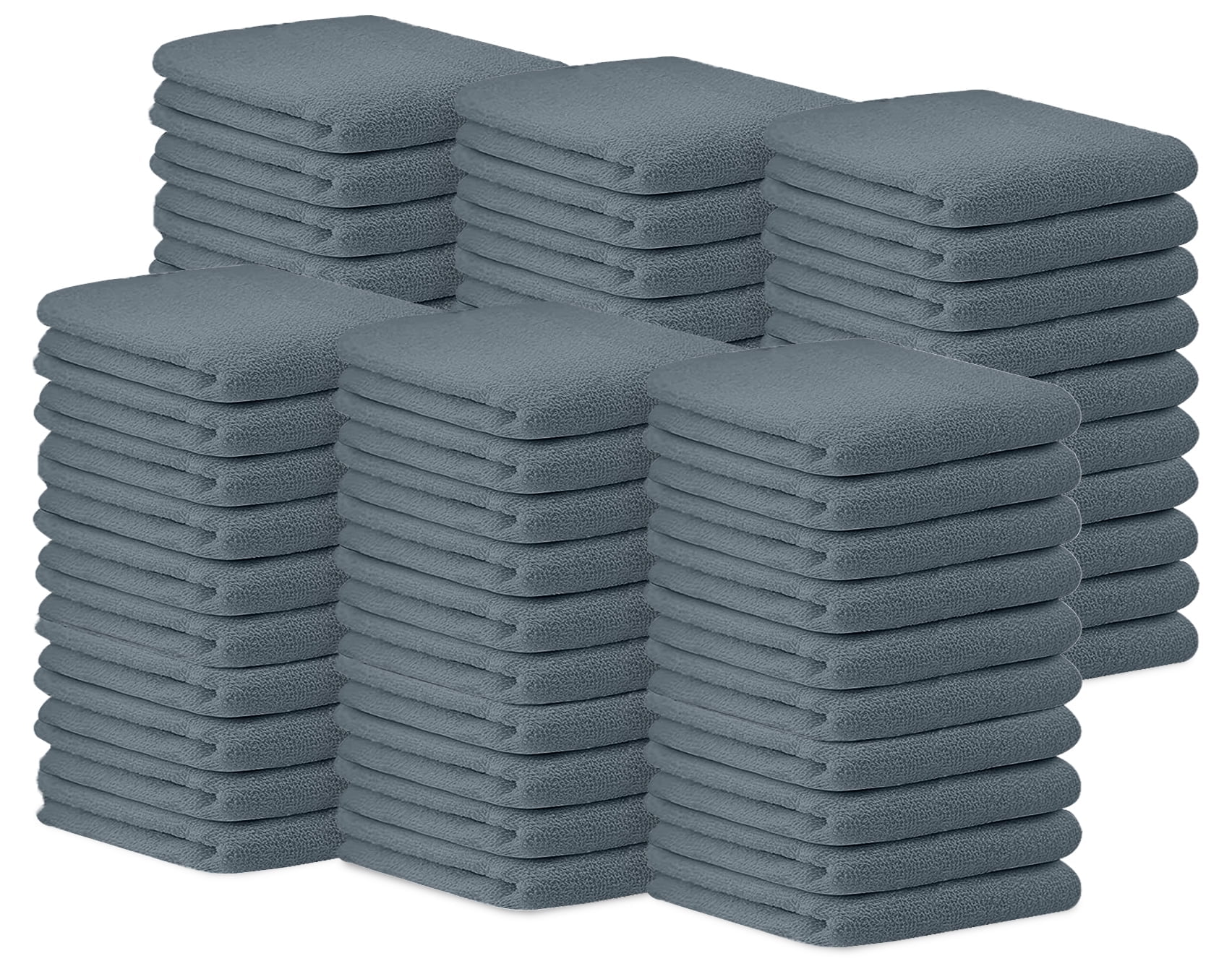 Avalon Towels Terry Bar Mop Towels (Value Pack of 60) Size 14"x17" – Absorbent and Durable, Multipurpose Towels, Cotton Cleaning Rags, Kitchen Towels, Restaurant Towels, Reusable Shop Rags (Grey)