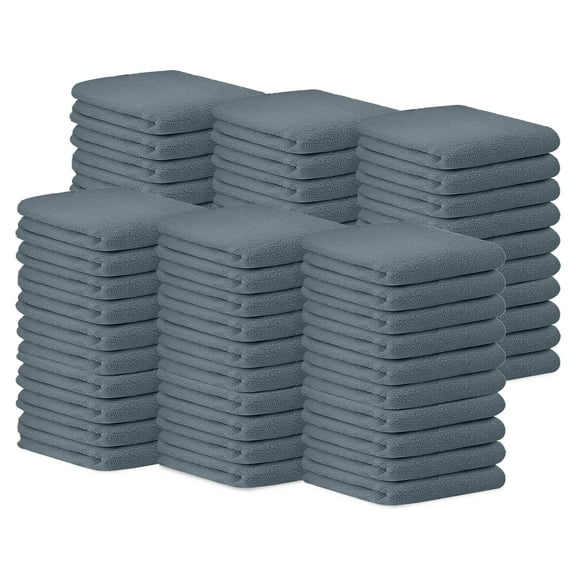 Avalon Towels Terry Bar Mop Towels (Value Pack of 60) Size 14"x17" – Absorbent and Durable, Multipurpose Towels, Cotton Cleaning Rags, Kitchen Towels, Restaurant Towels, Reusable Shop Rags (Grey)