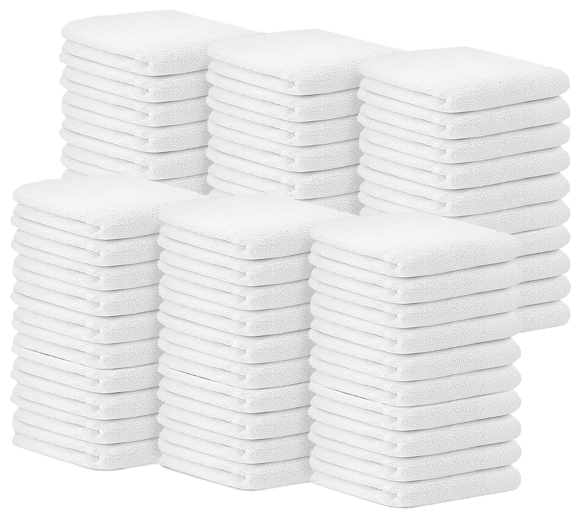 Avalon Towels Terry Bar Mop Towels (Value Pack of 60) Size 14"x17" – Absorbent and Durable, Multipurpose Towels, Cotton Cleaning Rags, Kitchen Towels, Restaurant Towels, Reusable Shop Rags (White)
