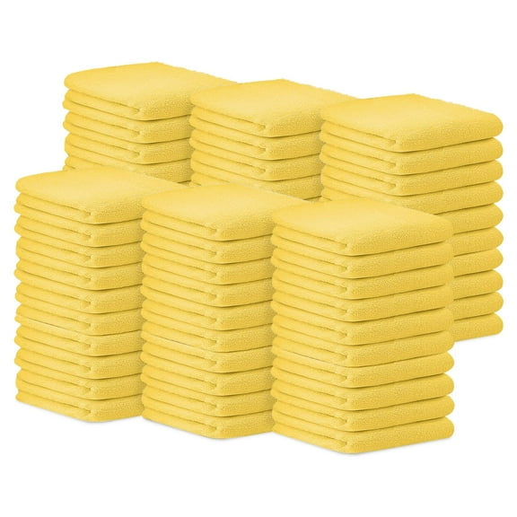 Avalon Towels Terry Bar Mop Towels (Value Pack of 60) Size 14"x17" – Absorbent and Durable, Multipurpose Towels, Cotton Cleaning Rags, Kitchen Towels, Restaurant Towels, Reusable Shop Rags (Yellow)