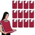 thumbnail image 1 of Avalon Towels Terry Cotton Adult Bibs – 18x30 in, 12 Pack, Red, Washable with Adjustable Neck Strap for Easy Use, 1 of 4