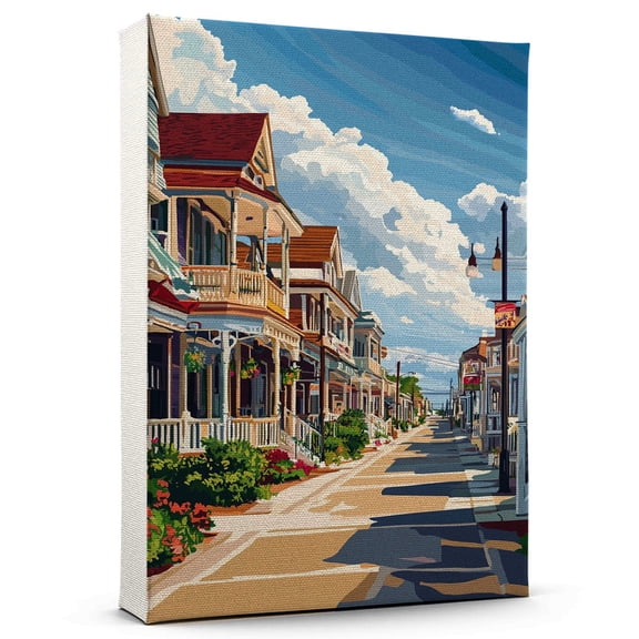Avalon Travel Canvas, New Jersey Canvas Print vintage, Colorful Avalon Decor City Road, New Jersey Pictures Wall Art - 102AZ80