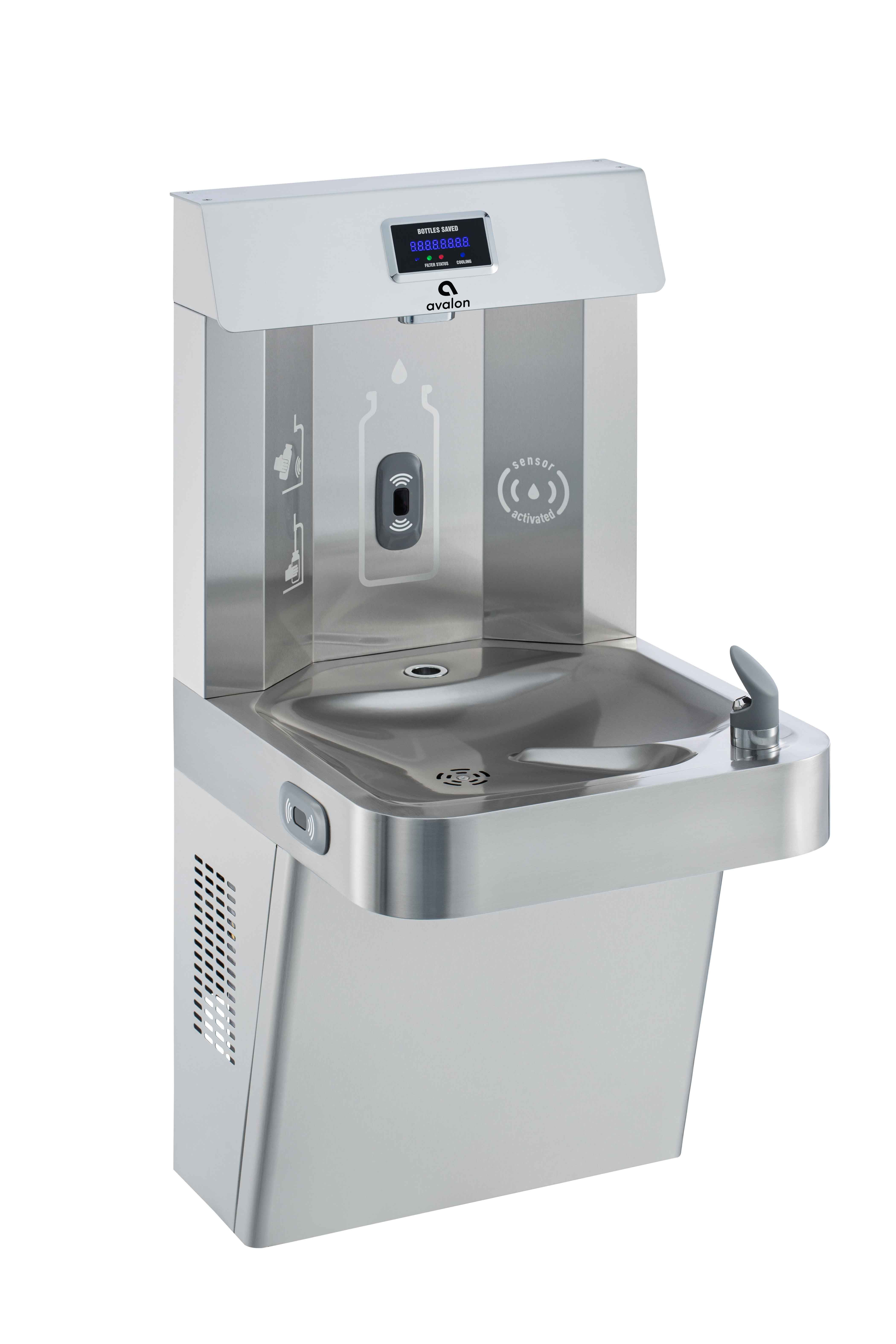 Avalon Stainless Steel Wall Mounted Water Fountain with Bottle Filler