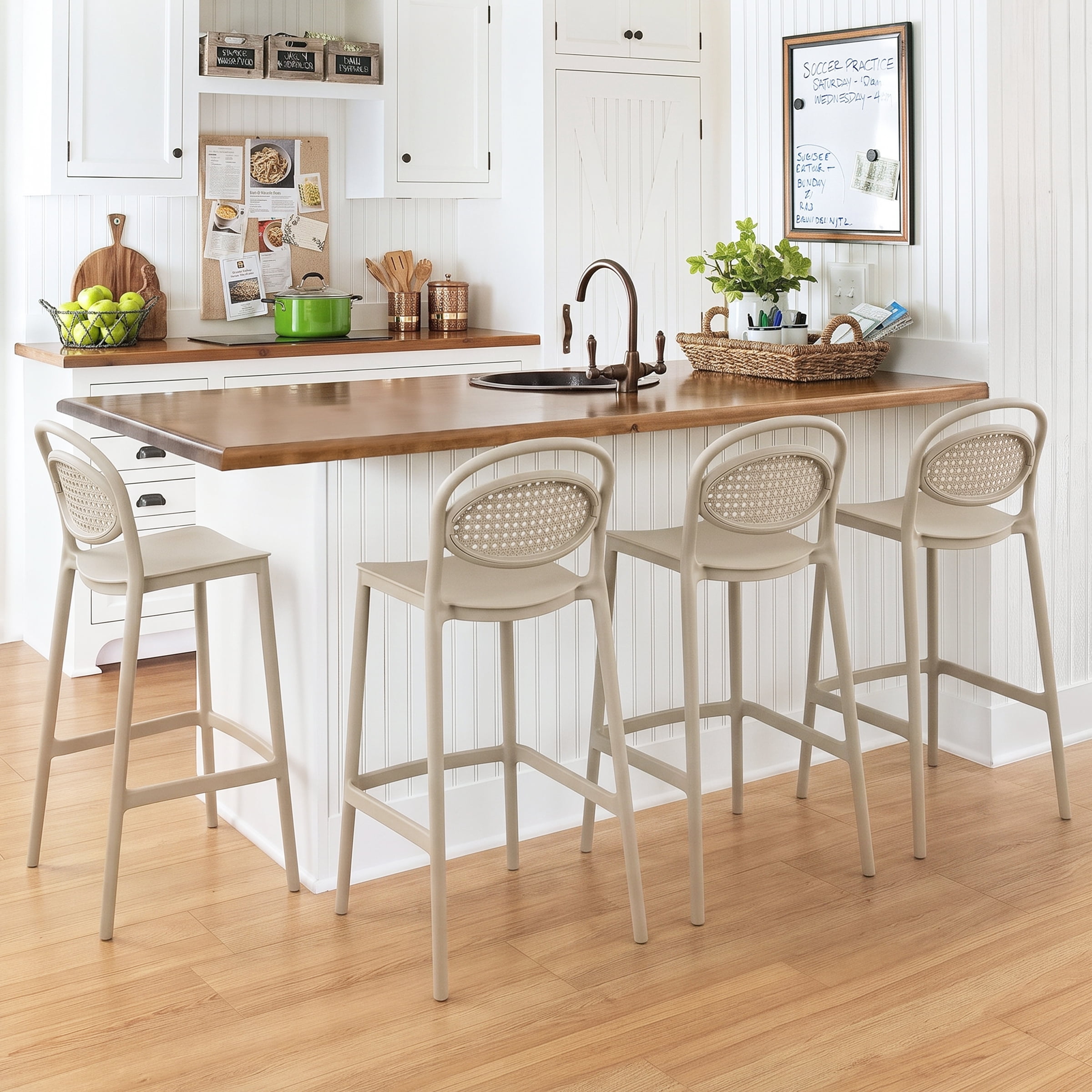 Avaloomia Home Counter Height Bar Stools Set of 4, Rattan Style 30 Inch ...