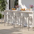 thumbnail image 1 of Avaloomia Home Outdoor Bar Stools Set of 4, 29.5" Plastic Bar Stools with Back No Assembly Stackable Counter Barstool for Kitchen Patio Backyard, Light Gray, 1 of 7