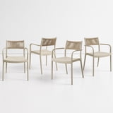 Avaloomia Home Outdoor Stacking Dining Chairs Set of 4, Plastic Patio ...