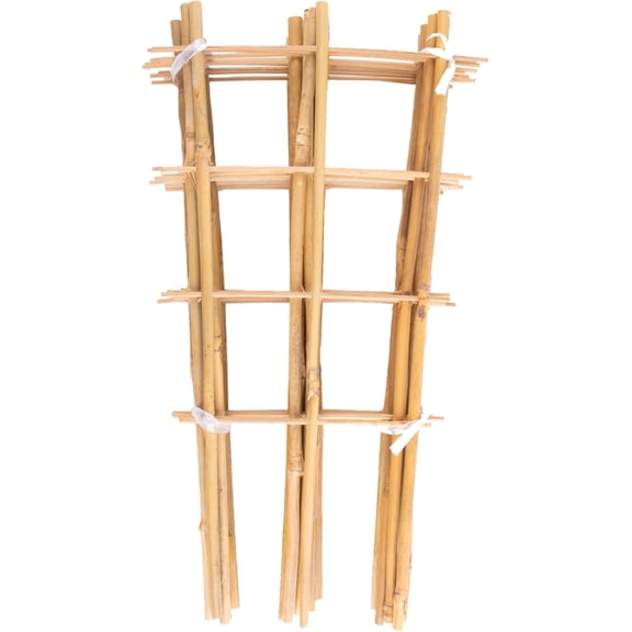 Avalution 10 Pack Bamboo Trellis for Climbing Plants 16" Natural Garden Ladder Trellis, Fan -Shaped Plant Support Trellis for Potted Plant Decor