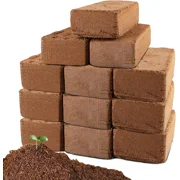 Avalution 12 Pack Coco Coir Brick for Plants, 100% Natural Organic Compressed Coconut Fiber Soil, High Nutrition Low EC PH Balanced for plants