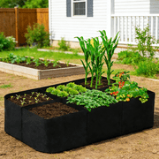 Avalution Fabric Raised Garden Bed 4x2x1 ft, 55 Gallon Square Plant Grow Bags for Herbs, Potatoes, Flowers and Vegetables