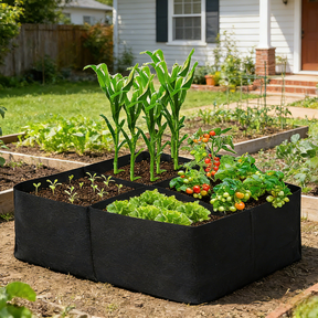 Avalution Fabric Raised Garden Bed 2x2 ft 4 Grids, Square Plant Grow Bags for Vegetables Potatoes Flowers Indoor Outdoor