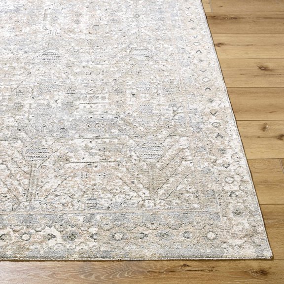 BoutiqueRugs Avalyn Traditional Area Rug - Cream, Light Slate, Sage - 5'3" Round