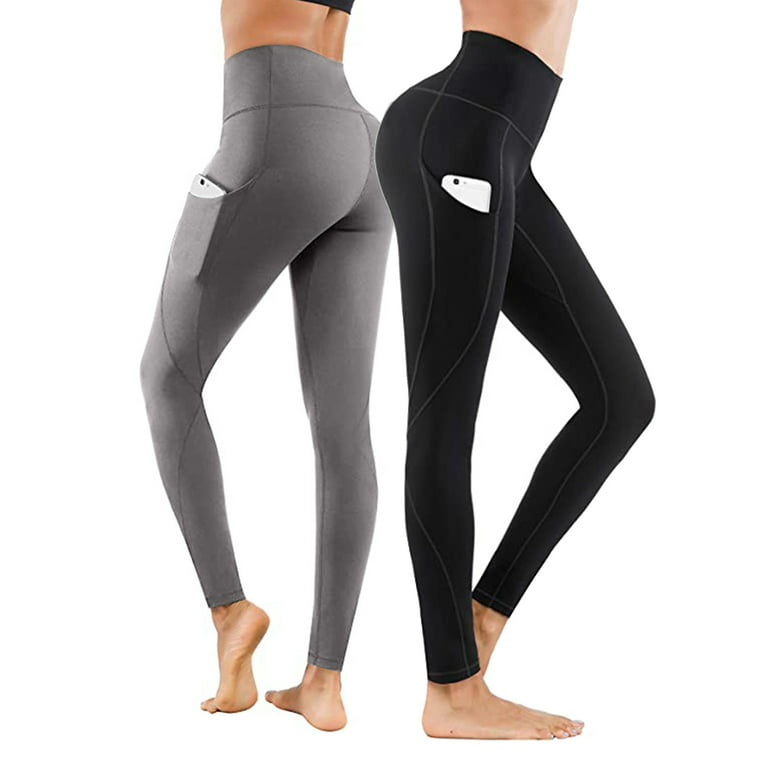 Avamo Activewear Straight Yoga Pants for Women High Waist Active Pants for  Women Compression Leggings Active Leggings Gym Wear Athletic Wear Moisture- Wicking with pockets 2 Pack 