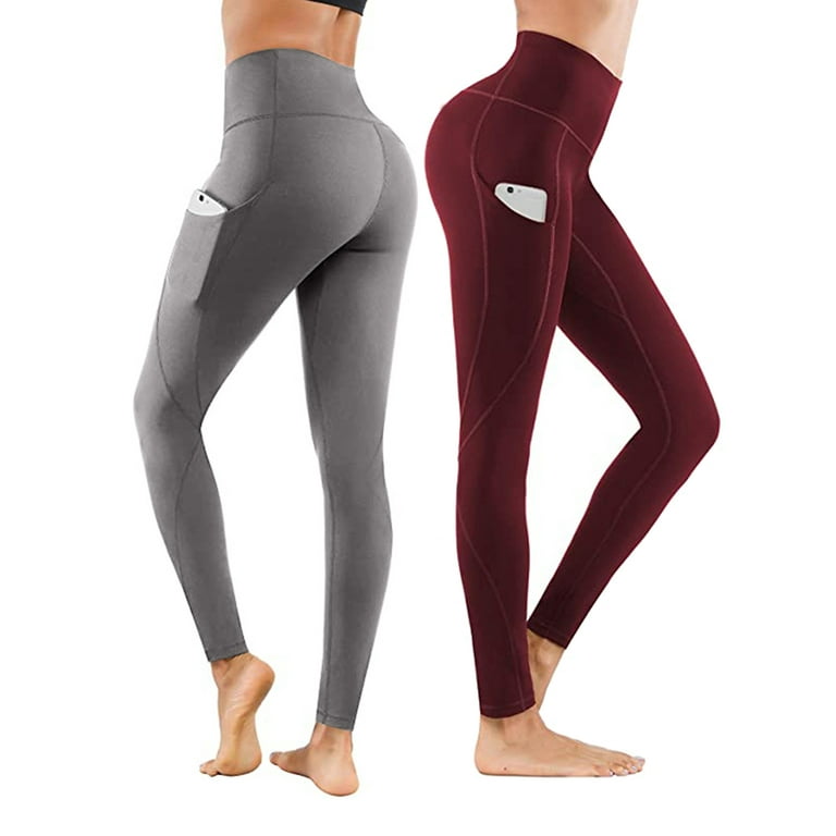 Avamo Activewear Straight Yoga Pants for Women High Waist Active Pants for  Women Compression Leggings Active Leggings Gym Wear Athletic Wear  Moisture-Wicking with pockets 2 Pack 