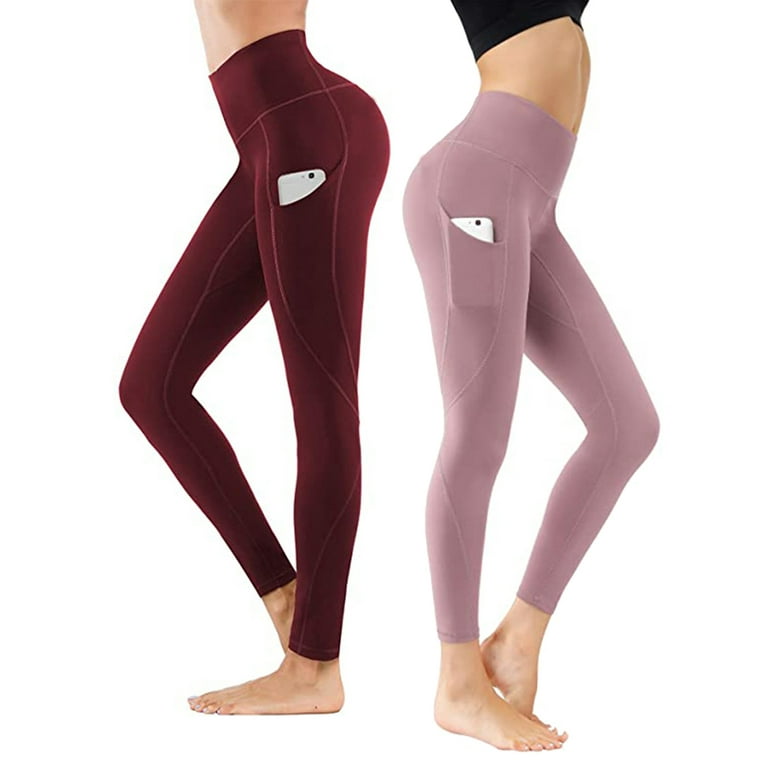 Avamo Activewear Straight Yoga Pants for Women High Waist Active Pants for  Women Compression Leggings Active Leggings Gym Wear Athletic Wear  Moisture-Wicking with pockets 2 Pack 
