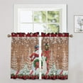 thumbnail image 1 of Avamo Christmas Window Treatments Kitchen Valance Short Curtain Xmas Window Drapes Slot Top Window Curtain Cafe Tier F 2pc-Tier Curtain: W:42''x H:54'', 1 of 1