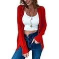 thumbnail image 1 of Avamo Ladies Sweater Long Sleeve Knit Cardigan Winter Warm Knitted Sweaters Women Knitwear Tops Work Red 2XL, 1 of 6