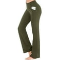 thumbnail image 1 of Bootcut Yoga Leggings Activewear Pocket for Women Lady High Waisted Workout Lounge Work Dress Flare Stretch Pants Bell Bottom Plus Size, 1 of 3