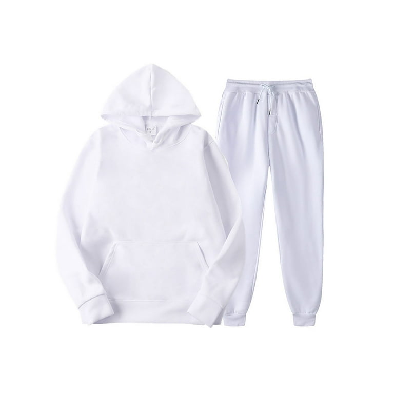 Mens white jogging suit sale