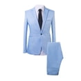 thumbnail image 1 of Avamo Men Slim Fit Suit One Button 2-Piece Blazer Dress Suit Business Wedding Party Jacket & Pant, 1 of 2