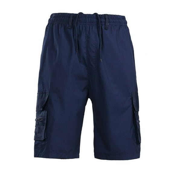 Avamo Mens Casual Cargo Shorts Elastic Waist Lounge Half Pant Work Trousers Knee Length Hiking Overalls Short With Pockets