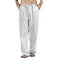 thumbnail image 1 of Avamo Mens Cotton Linen Drawstring Pants with Pockets Plus Size Elastic Waist Casual Jogger Yoga Trousers, 1 of 4