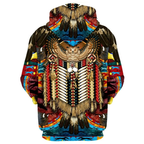 Avamo Mens Hoodies Drawstring Sweatshirt Long Sleeve Sweatshirts Winter Retro Hooded Tops Regular Fit Ethnic Printed Pullover Style B L