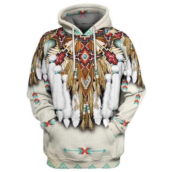 Avamo Mens Hoodies Drawstring Sweatshirt Long Sleeve Sweatshirts Winter Retro Hooded Tops Regular Fit Ethnic Printed Pullover Style O S