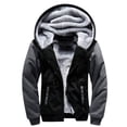 thumbnail image 1 of Avamo Mens Outwear Full Zip Up Sweater Jacket Hooded Hoodies Winter Slim Fit Fleece Sweatshirt Thick Long Sleeve Black Gray 4XL, 1 of 2