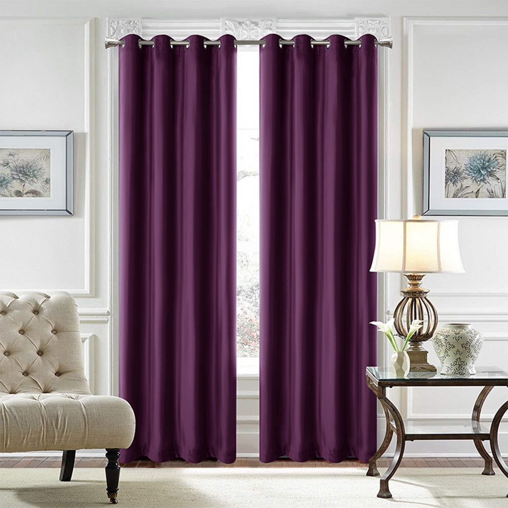 Avamo Single Curtain Panel Plain Velvet Blackout Window Curtain For