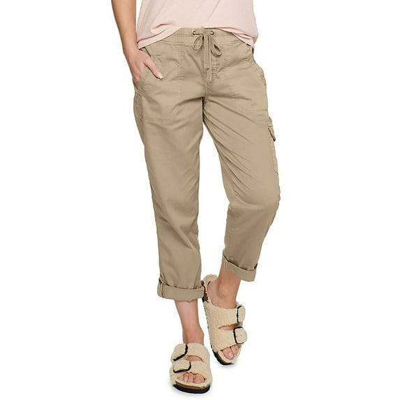 Avamo Women Beach Summer Capris High Waist Casual Wear Capris Pants Bottom Sports Running Gym Yoga Hot Pants Drawstring Elastic Waist Crop Trouser Pants Loungewear