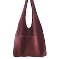 thumbnail image 1 of Avamo Women Handbag Designer Tote Large Capacity Shoulder Bag Aesthetic Purse Knitted Travel Claret, 1 of 3
