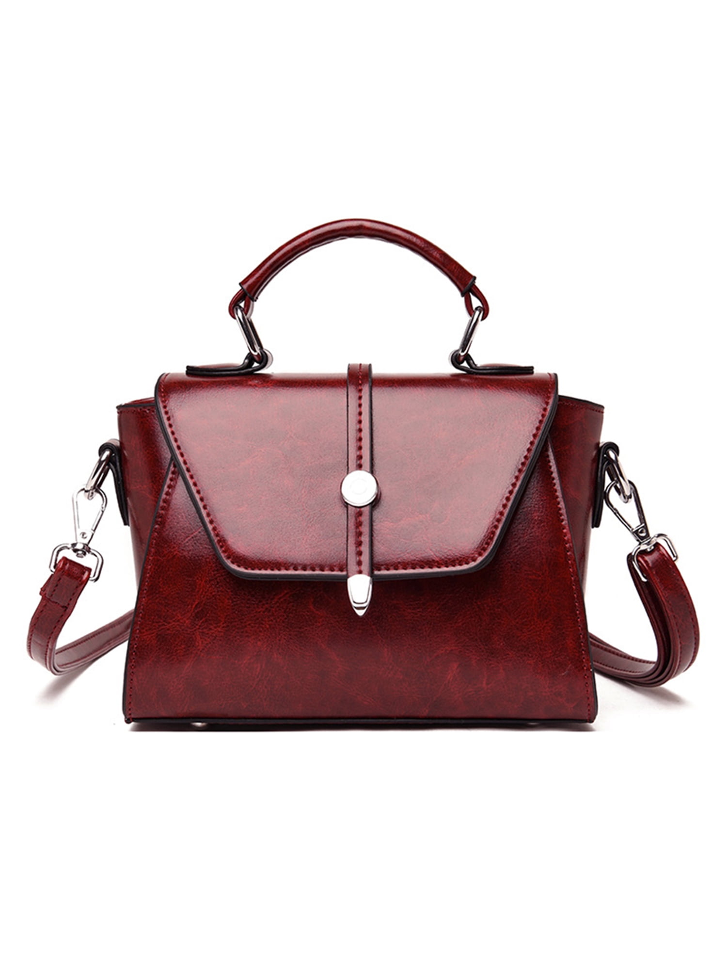 Avamo Women Handbag Large Capacity Shoulder Bags Multi Pockets Tote Bag PU  Leather Purse Shopping Satchel Wine Red 