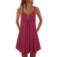 thumbnail image 1 of Avamo Women Sleeveless Pajamas Dress Summer Casual Solid Color Nightgown Night Shirt Sleepwear Nightwear, 1 of 2