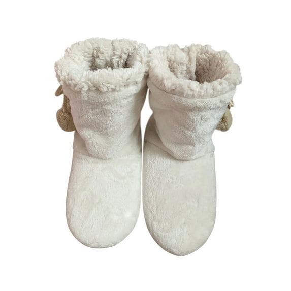 Avamo Women Slippers Casual Plush For Warmth Ankle Boots Indoor Home Shoes Soft Soled