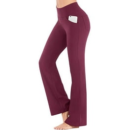 Vedolay Yoga Pants Flare Yoga Pants with Pockets for Women Flowy Baggy  Elastic Waist Pants,Blue XL 