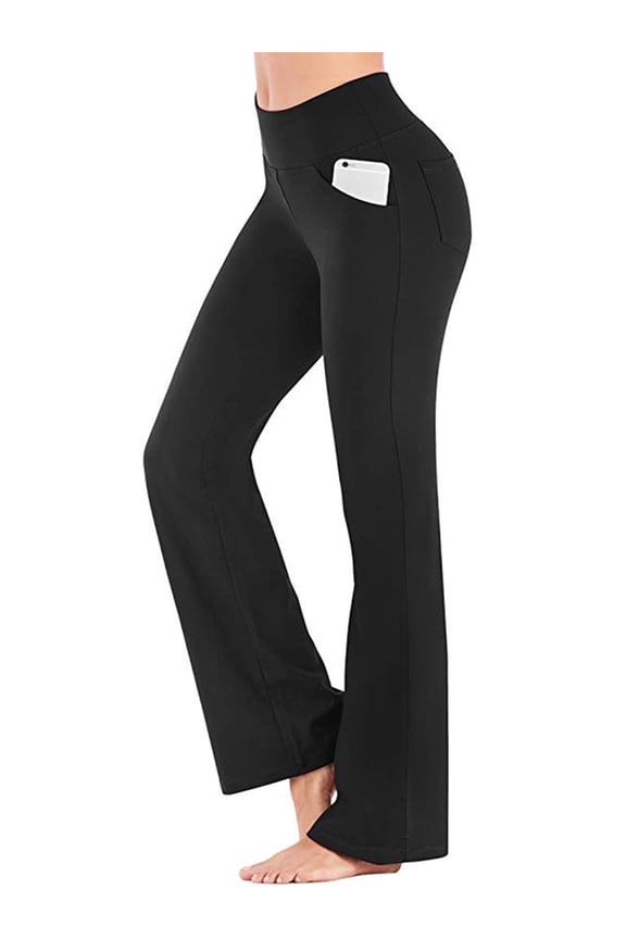 Women's Bootcut Yoga Pants With 4 Pockets High Waist Plus Size Flare Leggings Stretch Workout Pant