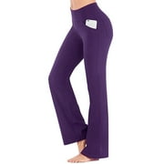 SEXY DANCE Women's Bootcut Yoga Pants With 4 Pockets High Waist Plus Size Flare Leggings Stretch Workout Pant