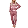 thumbnail image 1 of Women s Tie Dye Printed Pajamas Set Long Sleeve Tops and Jogger Pants pjs Set Soft comfy Nightwear Casual Cozy Sleepwear Loungewear, 1 of 3
