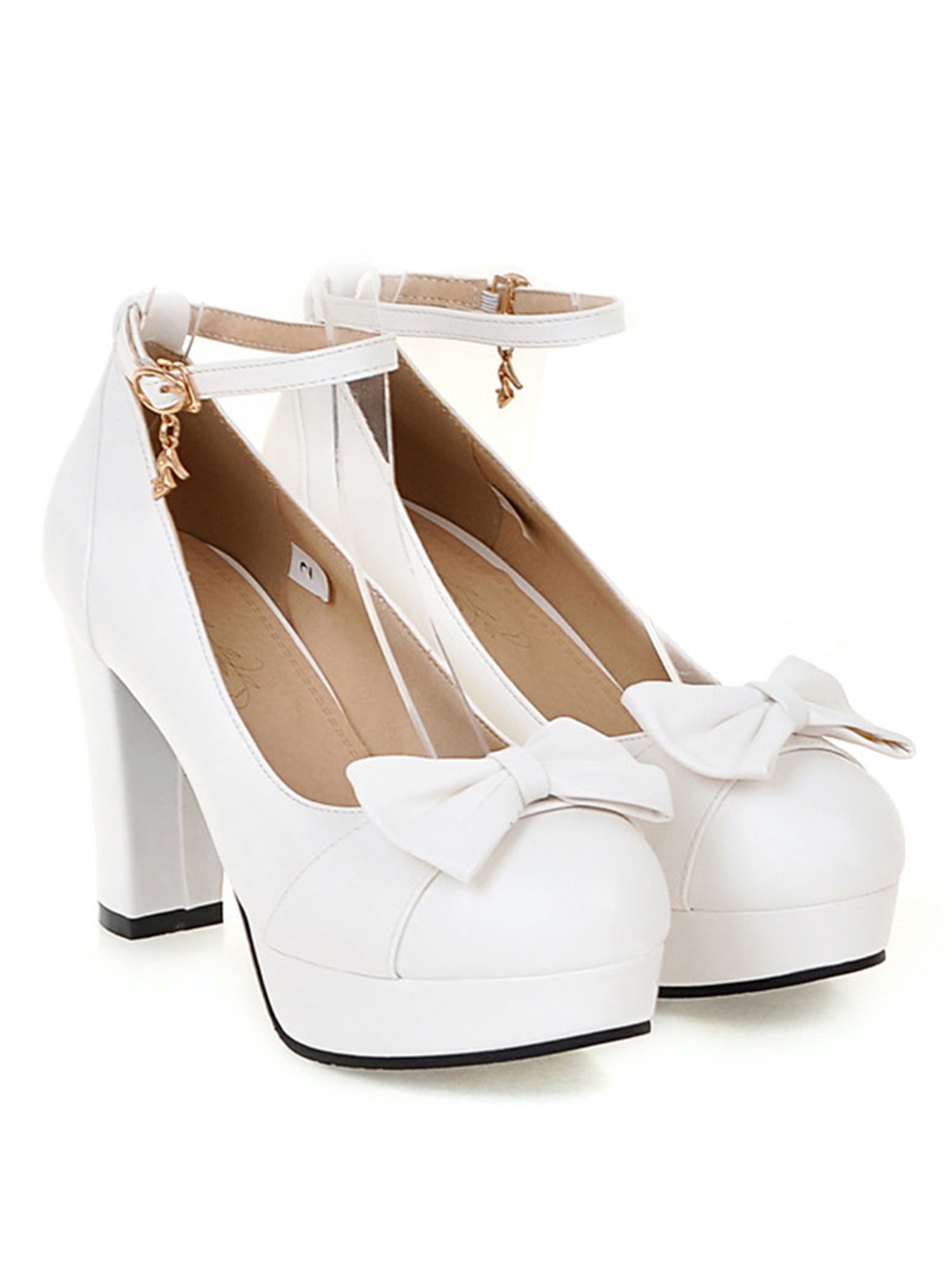 NEW VETASTE Womens White Ankle Toe Strap Dress High Heels Size 10 Shoes  Sandals | eBay