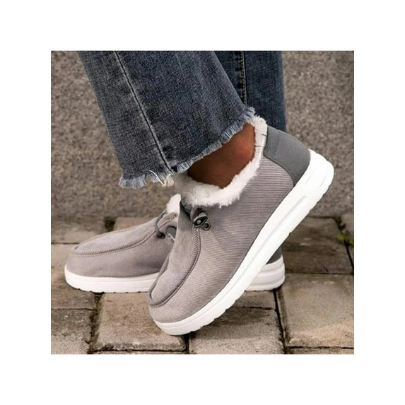 Avamo Womens Fashion Lined Shoes Snow Boots Slip On Sneakers Outdoor Shoes