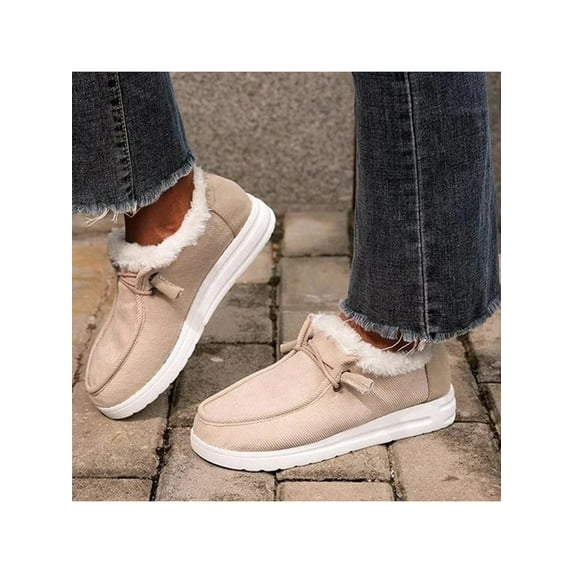 Avamo Womens Fashion Lined Shoes Snow Boots Slip On Sneakers Outdoor Shoes