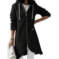 thumbnail image 1 of Avamo Womens Plus Size Zip up Fleece Hoodies Long Outerwear Jacket Oversize Sweatshirts with Pockets, 1 of 6