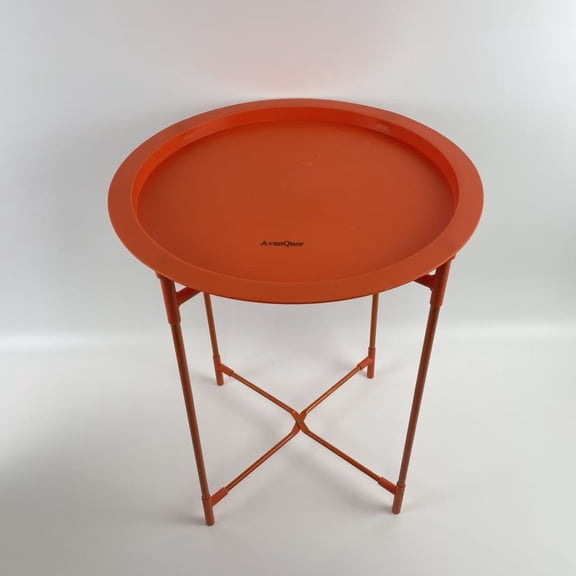 AvanQuor End tables,Garden 4 you End Table Outdoor Side Table, Small Patio Table Metal Side Table, Round Folding Side Table, for Outdoor and Living Room,28"D x 20"W x 24"H