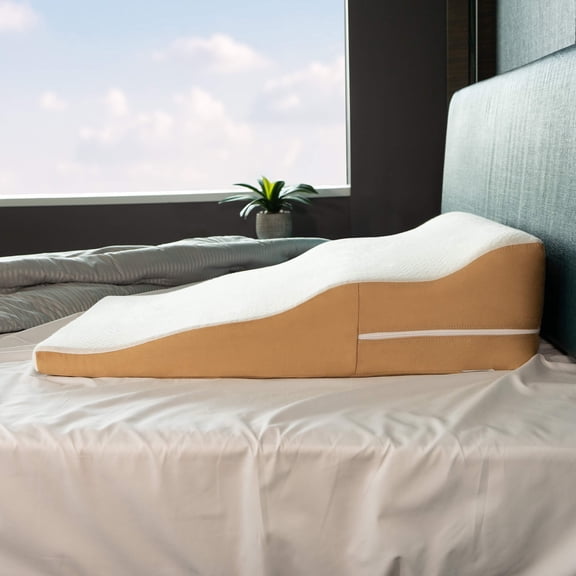 Avana Contoured Bed Wedge Support Pillow with Gel-Infused Memory Foam and Cooling Tencel Cover