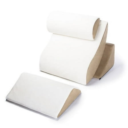 Avana Kind Bed Orthopedic Support Wedge Pillow Comfort System – for Post-Surgery, Heartburn, Snoring, Acid Reflux & GERD, 4-Piece-Set, Cloud/Camel